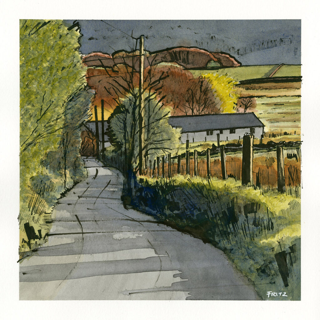 Evening Sunlight, Dark Lane, Delph