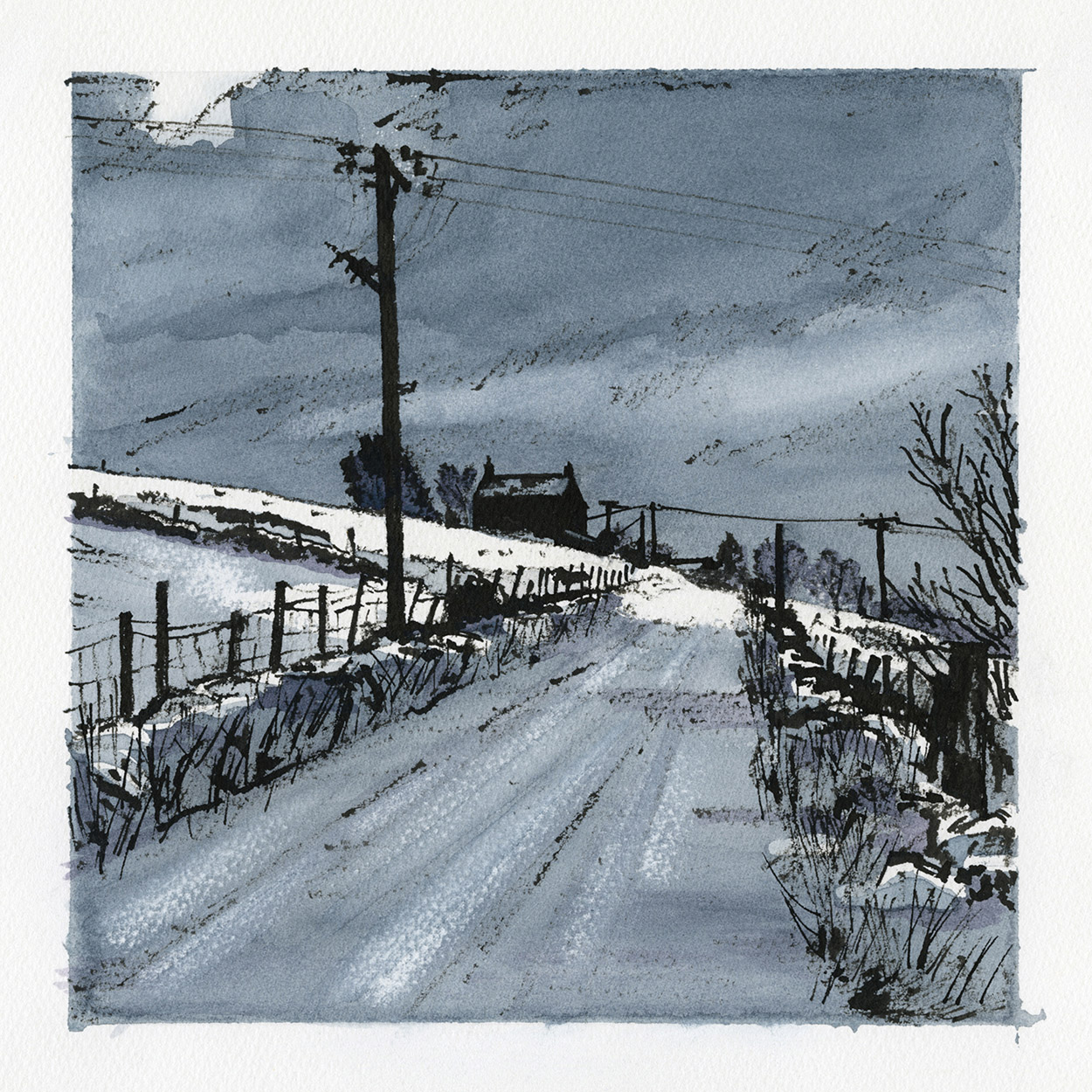 Drifting Snow, Heights Lane, Delph